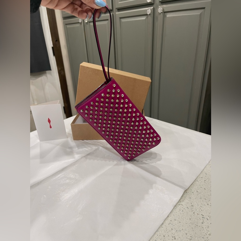Christian Louboutin Macaron Wallet/Wristlet Spikes - Picture 2 of 11